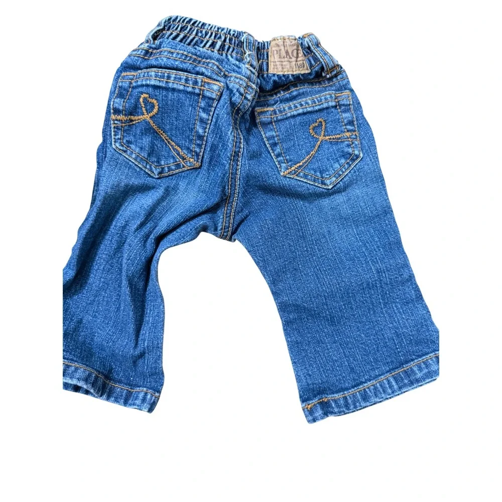 The Children's Place Flare‎ Jeans Baby Girls 6-9 Months Blue Stretch Denim Pants